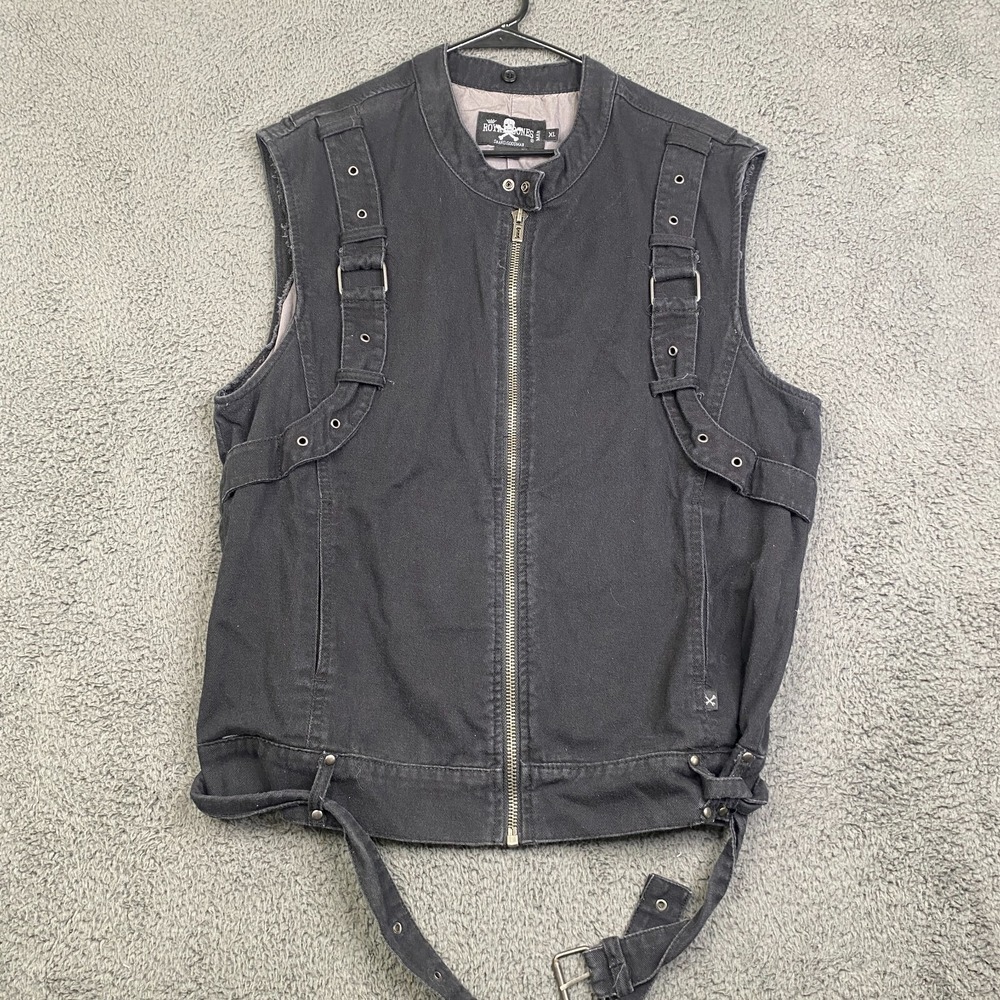 Royal Bones Daang Goodman Zip Up  Vest Mens XL Black Goth Punk Alternative